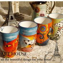 欧美手绘陶瓷水杯图片,艺术与实用的完美融合